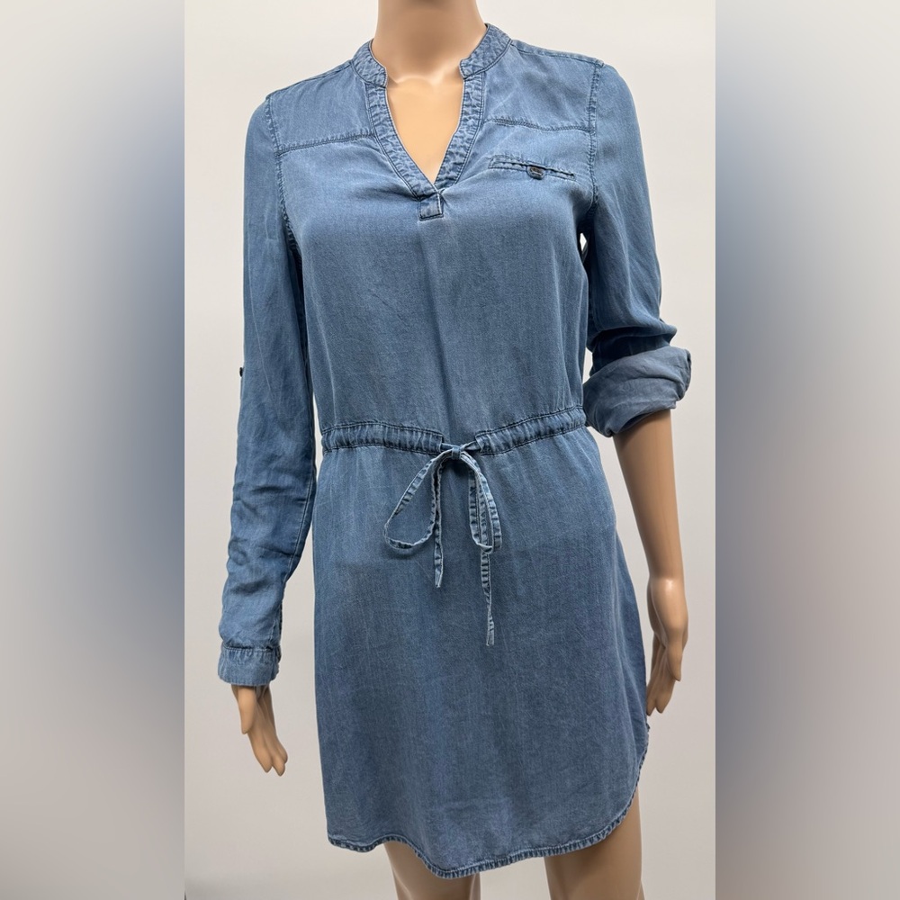 Love Tree Chambray Mini Dress SZ SM Beachy Preppy Coastal Nautical Boho
